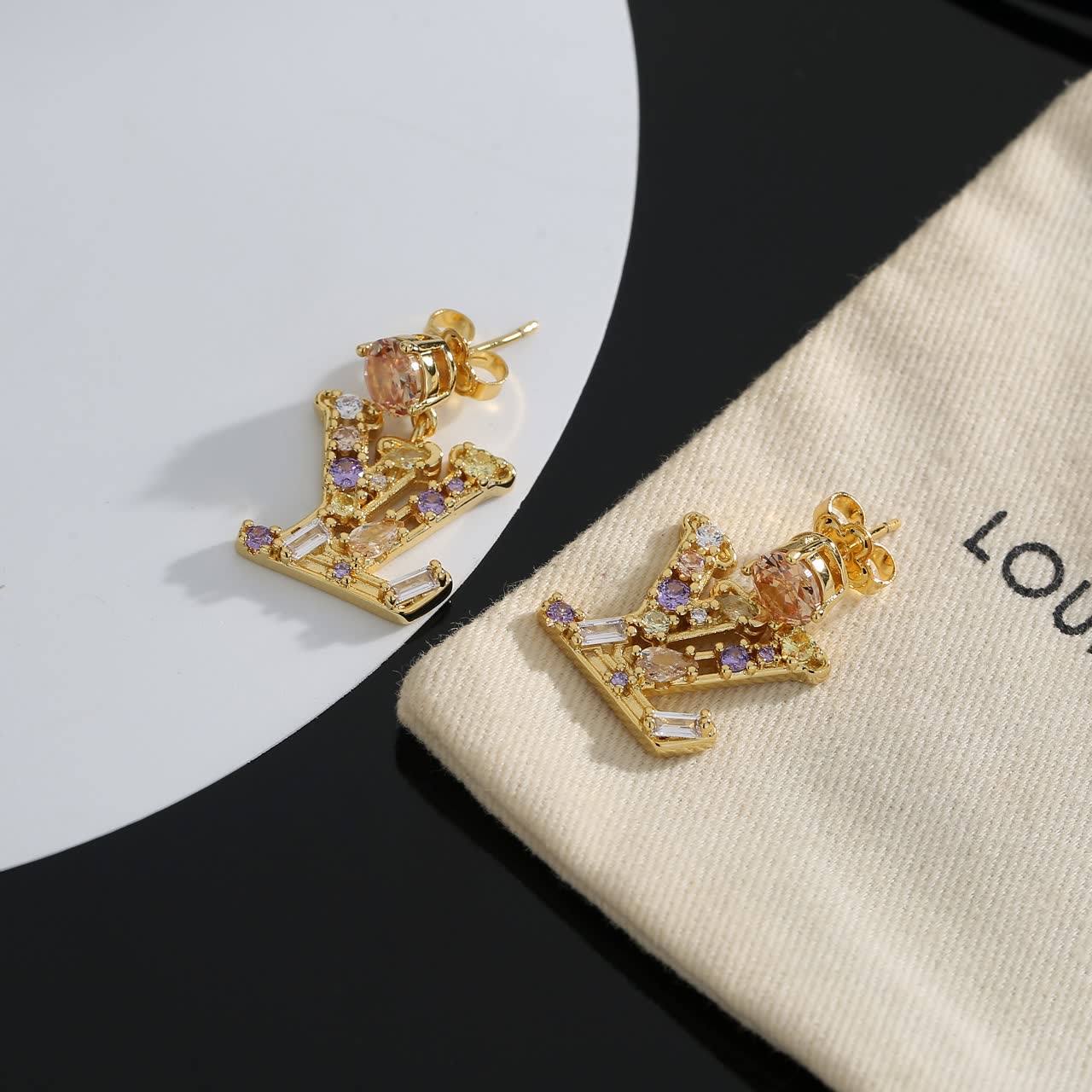Louis Vuitton LV Logo Earrings